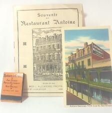 Antoine's Restaurant New Orleans 1940's Lot Matchbook Souvenir Booklet Postcard  picture