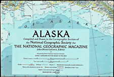 1956-6 June Vintage Original Map ALASKA National Geographic Single-side - (569) picture