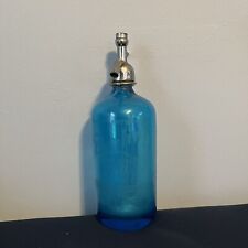 Antique Arthur Arty Berlin's Good Health Blue Seltzer Bottle Brooklyn NY Etched picture