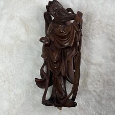 Vintage Wood Sculpture of Shou Lao Shou Xing God of Longevity Figure *Flaws~READ picture