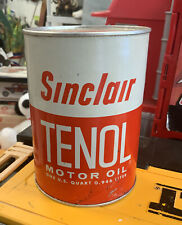 Sinclair Motor Oil One Quart Vintage Can Super Tenol Red NOS - Old Gas Advert picture