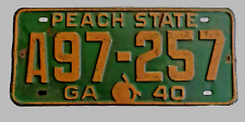 1940 Georgia GA License Plate Car Tag Registration Automobile Registration Auto picture