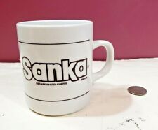Vintage Sanka Brand decaffeinated Coffee Logo mug white cup Brown Letters 10oz picture