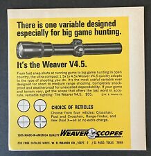 1968 Weaver Scopes Especially For Big Game Hunting El Paso TX Vintage Print Ad picture