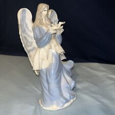 Angel with Dove Figurine Blue White picture