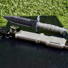 ONTARIO 6220 M-9 Green Handle Fixed Blade Knife Bayonet w/ Scabbard Sheath - NEW picture