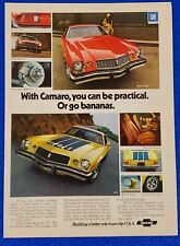 1974 CHEVY CAMARO Z28 ORIGINAL COLOR PRINT AD CLASSIC CHEVROLET GM MUSCLE CAR picture