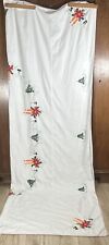 Vintage Embroidered Appliqué Christmas Holiday Tablecloth 64 X 95 picture