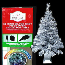SILVER GREY FIBER OPTIC CHRISTMAS TREE / DAZZLING LIGHTING EFFECTS / SEE VIDEO picture