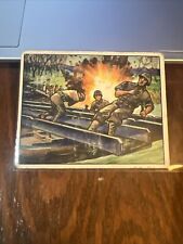 1951 Bowman Fight the Red Menace Bridging a Stream Under Fire #8 VG Vintage USA picture