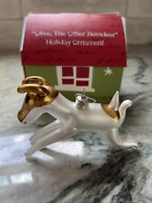 Nordstrom OLIVE THE OTHER REINDEER Blown Glass Christmas Ornament vintage Box picture