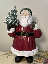 Vintage 1989 Old World Santa Claus St. Nicholas Hand Painted Ceramic Figure 10”+ picture