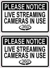 StickerTalk Notice Live Streaming Cameras in Use Stickers, 3 inches x 2 inches picture
