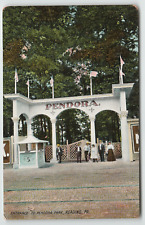 Postcard Vintage Entrance to Pendora Park in Reading, PA picture