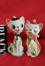 Vintage Pair of Kitty cats Figurine Ceramic Kitsch JP picture