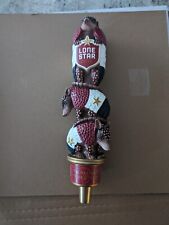 RARE Lone Star Beer 3 Armadillos Red White and Blue Resin Tap Handle Item B picture