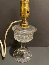 Antique Duncan and Miller Glass Oil Lamp Electric Converted picture