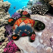 Talavera Turtle Mexican Pottery Home Decor Folk Art Indoor Outdoor Home Decor 6” picture