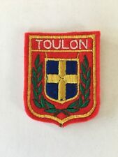 Vintage Patch TOULON Crest Embroidered Felt Travel Souvenir picture
