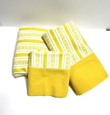 Vintage Twin Sheet Set Yellow Striped Stevens Utica Brand picture