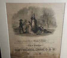 Orig FRAMED 1860s BROOKLYN BFD FDNY NYC engraved Fireman Appointment repairs picture
