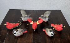 SILVESTRI Handcrafted Ceramic BIRD Christmas Ornaments Lot of 7 Mint picture