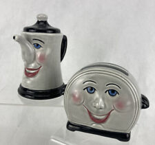 Toaster and Teapot Salt & Pepper Shaker Set Clay Art 1994 picture