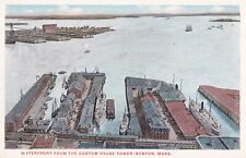 Postcard MA Boston  Massachusetts Water Front From Custom House Tower H2 picture
