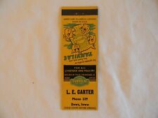 Dows Iowa farm livestock poultry feed low # 229 matchbook picture