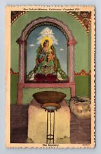 San Gabriel Mission CA-California, The Baptistry, Antique, Vintage Postcard picture