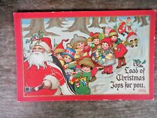 Antique Tuck's Christmas Postcard Santa & Children w Toys Signed Meg Unused picture