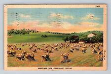 Logansport IN-Indiana, General Greetings Haystack Vintage c1942 Postcard picture