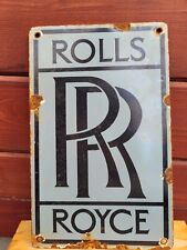 VINTAGE ROLLS ROYCE PORCELAIN SIGN BRITISH AUTOMOBILE DEALER AUTOMOTIVE SERVICE picture