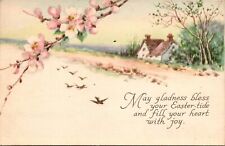 c1910 Antique Gibson Postcard. House Birds Flowers a1 picture