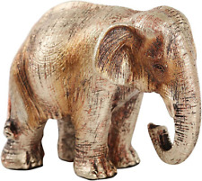 Vintage Style Synthetic Resin Gold Elephant Statue, Animal Figurine Sculpture De picture