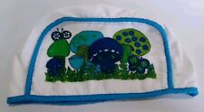 Vintage Merry Mushroom Appliance Terry Cloth Cover Butterfly Blue Green 1970s  picture