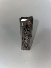 SILVER LEO X-I JAPAN VINTAGE ANTIQUE CIGARETTE LIGHTER WITH PATINA COLLECTIBLE picture