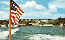Postcard MI Mackinac Island Boating away from Island Chrome Vintage PC H4912 picture