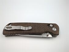 Kizer Pinkerton Escort CrossBar Lock Knife Burlap Micarta 3.3