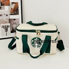 2024 Starbucks Canvas Bag Tote Messenger Bags Office Lunch box Handbag w/ zipper picture