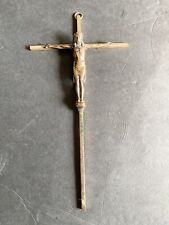VTG Brass Crucifix Wall Hanging INRI Jesus Christ on Cross 5