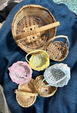 Miniature Baskets Lot of 8 Wicker & Plastic picture