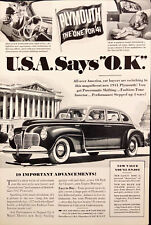 1940 Plymouth '41 Automobile Print Ad Family Driving in Washington DC Capital picture