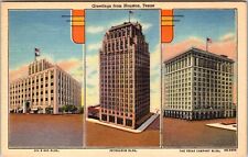 Houston TX-Texas, Scenic Greetings, Buildings, Vintage Postcard picture