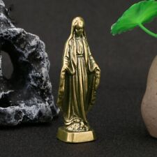 Pure Brass Blessed Virgin Mary Figurine Miniature Ornament Small Statue Craft picture