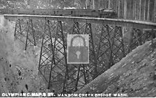Olympian Railroad Train Hansom Creek Trestle Bridge Washington Reprint Postcard picture