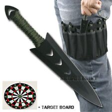 6PC Ninja Ninjutsu Kunai Throwing Knife Blade w/ Leg Sheath + Target Board SET picture