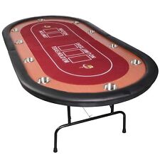 Foldable Poker Table 10 Players Casino Texas Holdem Leisure Blackjack Cup Holder picture