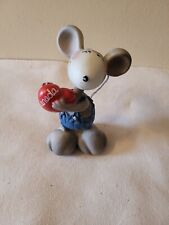 Rare Mouse Bobble Head Resin Figurine - Canada Heart- Mouse With Big Foot picture