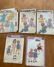 5 Vintage Butterick Simplicity McCalls baby toddler patterns cut 1970s 1980’s picture